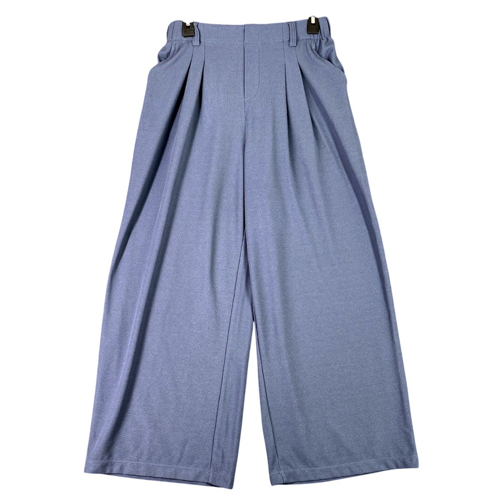 Halara Wide Leg Pleated Trousers Womens M Petite High Waisted Knit Workwear